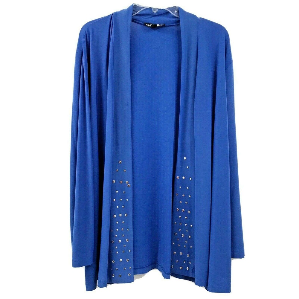 Csc Studio Women's Size 2x Open Front Studded Lon… - image 1